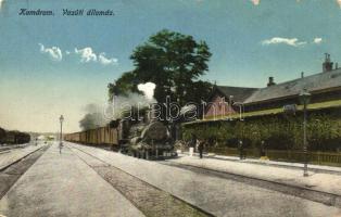 Komárom, Komárno; Vasútállomás, gőzmozdony / railway station / locomotive (EK)