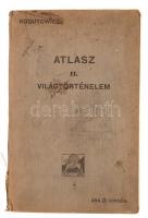 Dr. Kogutowicz Károly (szerk.) Atlasz A Világtörténelem Tanításához. / 42-fő és 27 melléktérkép / Magyar Földrajzi Intézet R.-T., Budapest, 1913 / 15x23 cm/ Egészvászon/ Közepes: A kötése sérült, szakadt, kopottas és foltos, tollal ceruzával firkált. A könyvben ceruzával belefirkáltak.