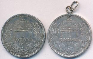 1915-1916KB 1K Ag "Ferenc József" (2x) T:2,2- egyik füllel