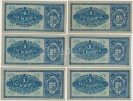 1920. 1K (6x) sorszámkövetők, sötétvörös sorszámmal T:I,I-