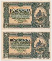 1920. 20K (2x) sorszámkövetők T:II