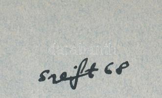 Szeift Béla (1944-2012): Lény. Tus, papír, jelzett, 20×13 cm