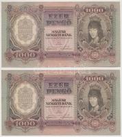 1943. 1000P (2x) sorszámkövetők T:II,II- szép papír