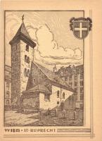 Vienna, Wien I. St. Ruprecht / church, etching style, s: Hein Wagner