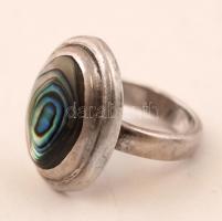 Ezüst(Ag) gyűrű paua kagylós díszítéssel, jelzett, méret: 54, br: 13,6 g