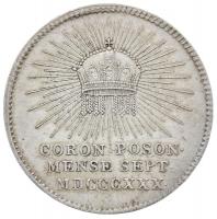 Habsburg Birodalom 1830. "V. Ferdinánd pozsonyi koronázása" Ag zseton. "FRANC I ET PE...