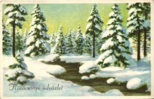 'Karácsonyi üdvözlet' / Christmas, forest during wintertime (EB)