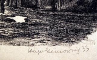 Olvashatatlan jelzéssel: Romos házak. Litográfia, papír, 26×18 cm