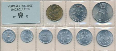 1977. 2f-10Ft 9db klf érmés forgalmi sor fóliatokban T:1