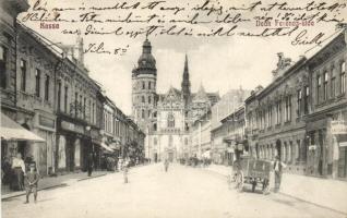 Kassa, Kosice; Deák Ferenc utca, Brück Tóbiás úri szabó / street, shop (vágott / cut)