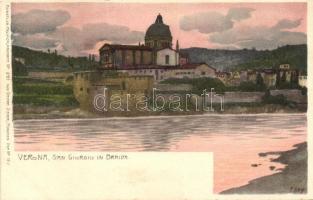 Verona, San Giorgio in Braida / church, Ottmar Zieher Künstler-Heliocolorkarte No. 2767.