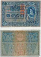 1902. 1000K (2x) mindkettőnél mindkét oldal német, mindkettő "DEUTSCHÖSTERREICH" felülbély...