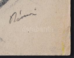 Rónai jelzéssel: Női portré. Szén, papír, 41×28 cm