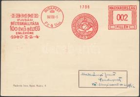 1940 II. Eötvös Bélyegkiállítás alkalmi levelezőlap alkalmi bélyegzésekkel
