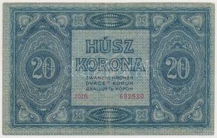 1919. július 15. 20K T:II-,III apró szakadás, szép papír