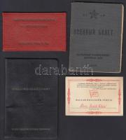 1942-1956  Vas Zoltán (1903-1983) politikus MDP kongresszusi küldöttigazolványa és újságírói igazolványa + MDP Állami Hirdető Vállalat tanfolyami igazolványa ill. orosz katonai igazolvány
