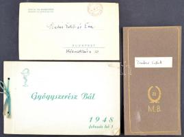 1948 3 db medikus, gyógyszerész báli meghívó