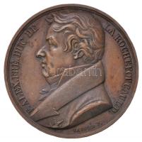 Franciaország 1823. "Francois Alexandre Frédéric de La Rochefoucauld / Született La Roche Guyonban 1747. Január 11. - Meghalt Párizsban 1827. Március 27." Br emlékérem. Szign.: Caunois F. (36,33g/42mm) T:2 kis ph., felső peremén lyuk akasztáshoz / France 1823. "Francois Alexandre Frédéric de La Rochefoucauld / Born at La Roche Guyon 11 January 1747 - Died in Paris 27 March 1827." Br commemorative medal. Sign.: Caunois F. (36,33g/42mm) C:XF small edge error, hole in upper edge for suspension