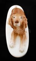 Gránit golden retriever, kézzel festett, apró kopásnyomokkal, jelzett, 36,5x19 cm