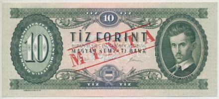 1975. 10Ft "A 102 - 110947" sorozat és sorszámmal, piros "MINTA" felülnyomással és perforációval T:I,I-