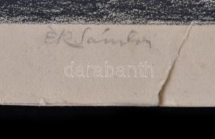 Ék Sándor (1902-1975):  Alvó férfi,  Lithográfia, papír, jelzett, szélek viseltesek,  29x38 cm