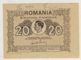 Románia 1945. 20L korabeli ceruzás rájegyzéssel T:I
