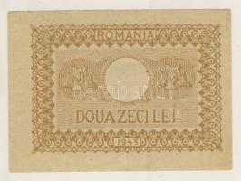 Románia 1945. 20L korabeli ceruzás rájegyzéssel T:I