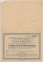 Pécs 1946. Alsódunántúli Kisgazdák Termelő, Értékesítő és Fogyasztási Szövetkezete 40Ft üzletrész, szelvényekkel T:III