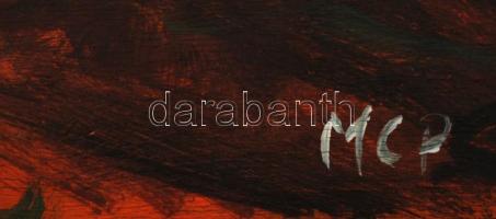 MCP jelzéssel: Szekér az úton. Olaj, falemez, sérült, 37×50 cm