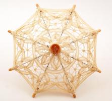 Napernyő, csipke és fa, kis méretű, h:19cm