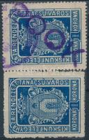 1917-1923 Kiskunfélegyháza városi illetékbélyeg 1K + 200K/1K fordított felülnyomással (37.000)