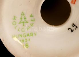 Hollóházi madárka, porcelán, kézzel festett, hibátlan, jelzett, m: 14 cm