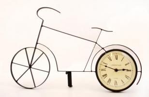 Kerékpáralakú óra, modern, elemes, működik, 50x32cm