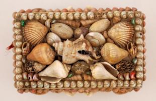 Kagylókkal díszített doboz, 12x16x10cm