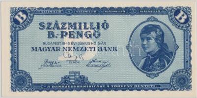 1946. 100.000.000BP eltolódott előlapi nyomat T:I,I-