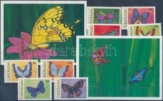 Lepkék 8 érték, Butterflies 8 stamps