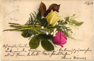 Rose and Lily of the Vale flower bouquet, Martin Rommel & Co. No. 513.