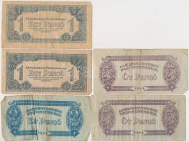 1944. 1P-100P (10x) "A Vörös Hadsereg Parancsnoksága" T:II-,III,III-