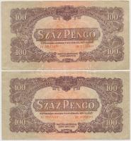 1944. 1P-100P (10x) "A Vörös Hadsereg Parancsnoksága" T:II-,III,III-