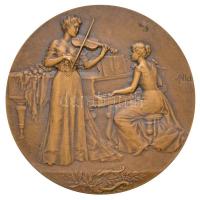 Franciaország / Párizs ~1907. "Zenészek" kétoldalas, peremen jelzett Br érem. Szign.: Char...