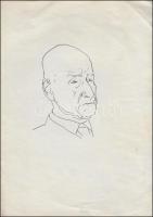 Vincze Lajos (1914-2002): Uitz Béla (1887-1972).Tus, papír, jelzés nélkül, 14×10 cm