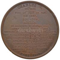 Franciaország 1836. "V. Károly" Br emlékérem. Szign.: Armand Auguste Cauqe (59g/51mm) T:1-...
