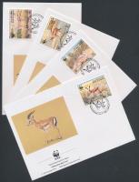 WWF: Gazelle set + 4 FDC WWF: Gazellák sor + 4 db FDC