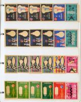 Magyar gyufacímke gyűjtemény, különféle motívumokkal (reklám, állatvilág, stb.), albumba rendezve, k...