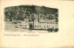 1897 Budapest XI. Gellért-hegy, Citadella, a 'Hattyú' gőzös (EB)