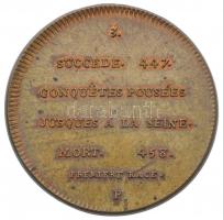 Franciaország ~1900. "Merovech" peremén jelzett Br emlékérem "Francia Királyok soroza...