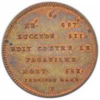 Franciaország ~1900. "I. Childebert" peremén jelzett Br emlékérem "Francia Királyok s...