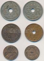 Dánia 1924-1938. 25o (2x) + 1930. 2o + Lettország 1922. 5s + 1928-1932. 1s (2x) T:2,2-
Denmark 1924...