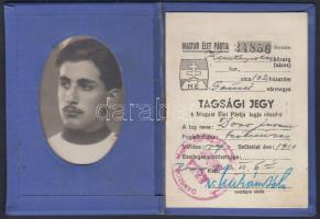 1940 Magyar Élet Pártja fényképes tagsági jegy, sok tagdíjbélyeggel