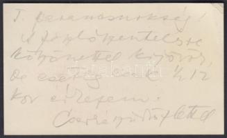 1930 Kaposi Molnár Frigyes Dr. a Magyar Cserkészszövetség Főtitkárának névjegykártyája, hátoldalon z...